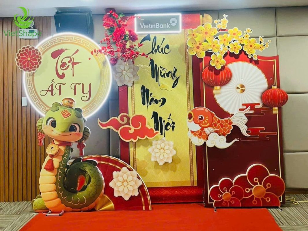 Thi công backdrop trang trí Tết, sân khấu & tiệc cuối năm chuyên nghiệp