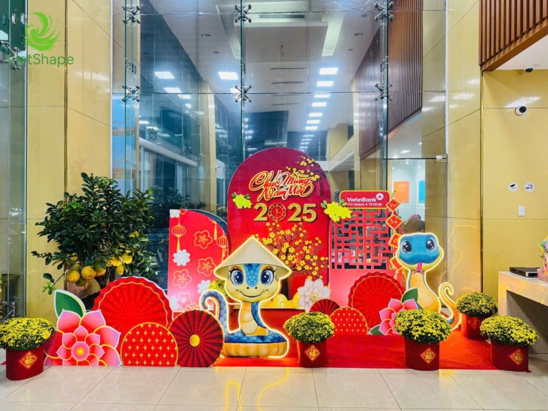 backdrop trang trí tết